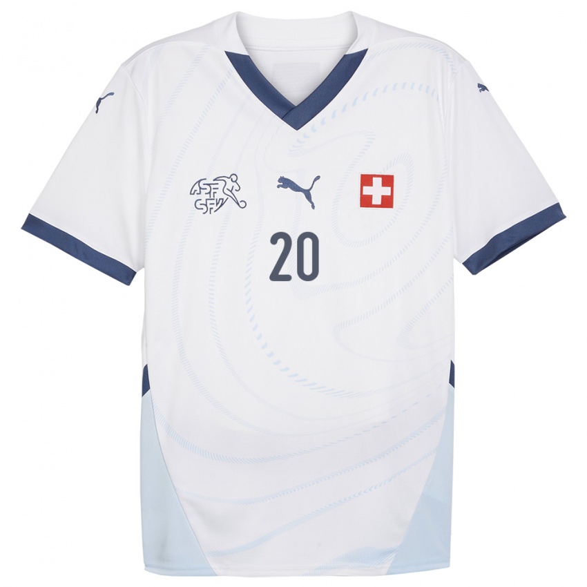 Damen Schweiz Edimilson Fernandes #20 Weiß Auswärtstrikot Trikot 24-26 T-Shirt