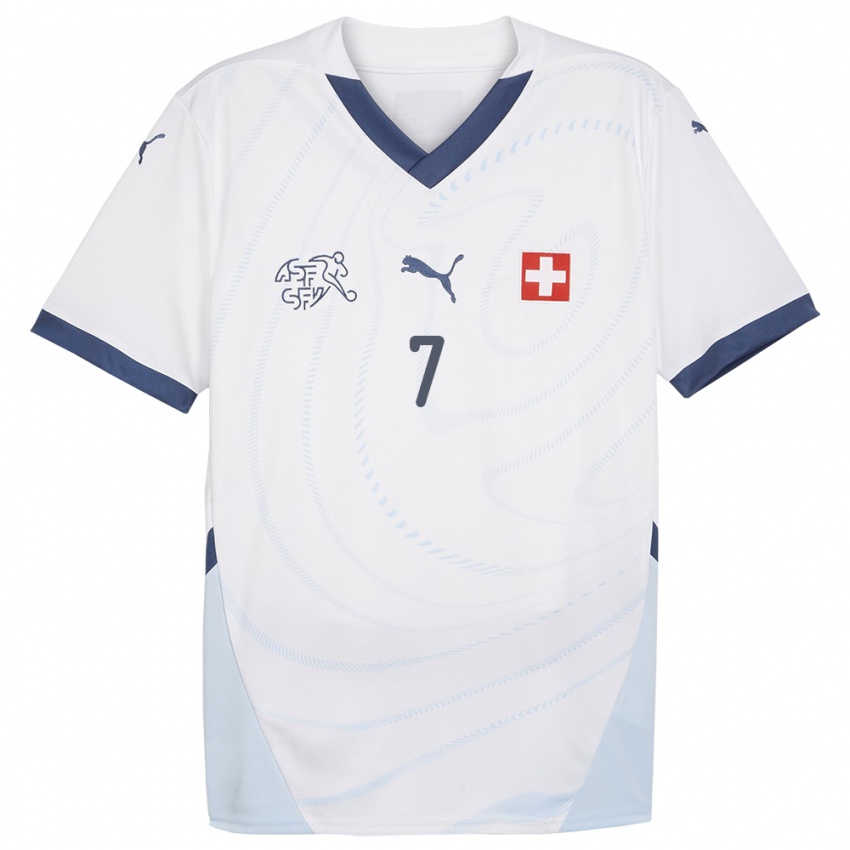 Damen Schweiz Ronaldo Dantas Fernandes #7 Weiß Auswärtstrikot Trikot 24-26 T-Shirt