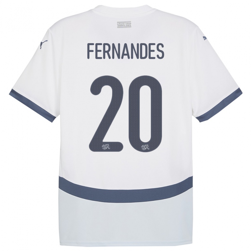 Damen Schweiz Edimilson Fernandes #20 Weiß Auswärtstrikot Trikot 24-26 T-Shirt