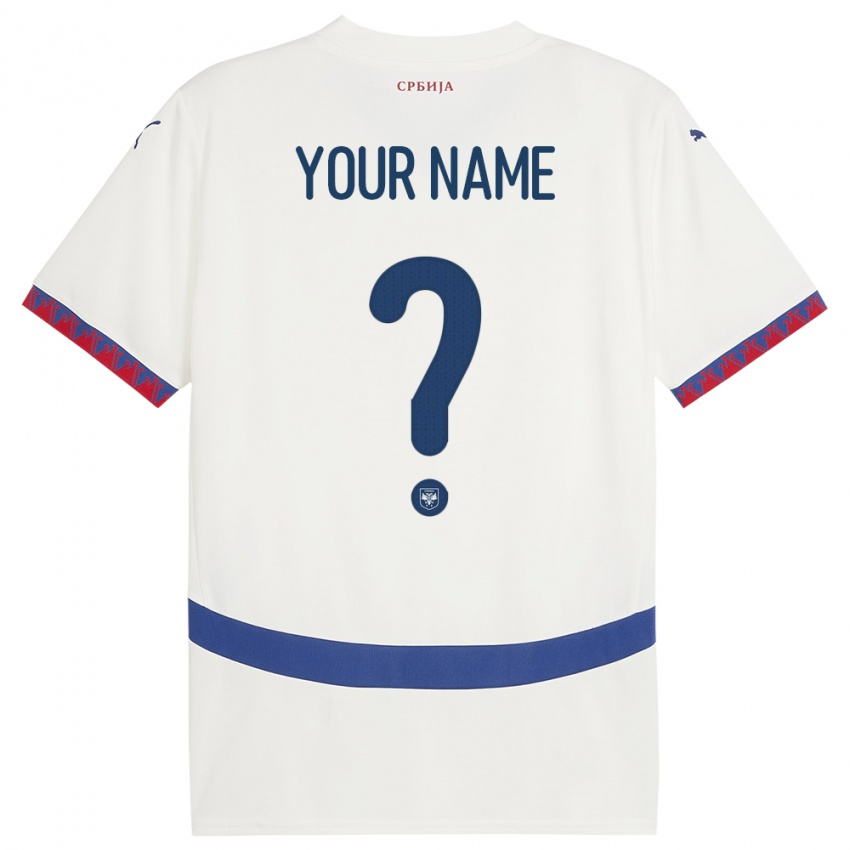 Damen Serbien Ihren Namen #0 Weiß Auswärtstrikot Trikot 24-26 T-Shirt