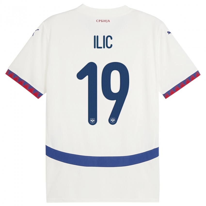 Damen Serbien Ivan Ilic #19 Weiß Auswärtstrikot Trikot 24-26 T-Shirt
