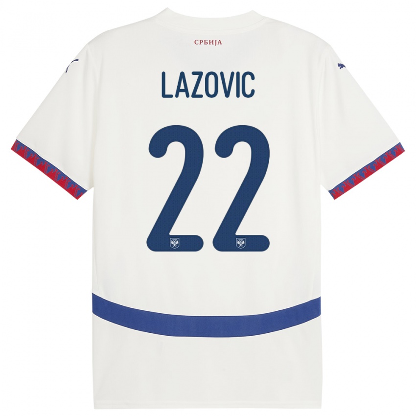 Damen Serbien Darko Lazovic #22 Weiß Auswärtstrikot Trikot 24-26 T-Shirt