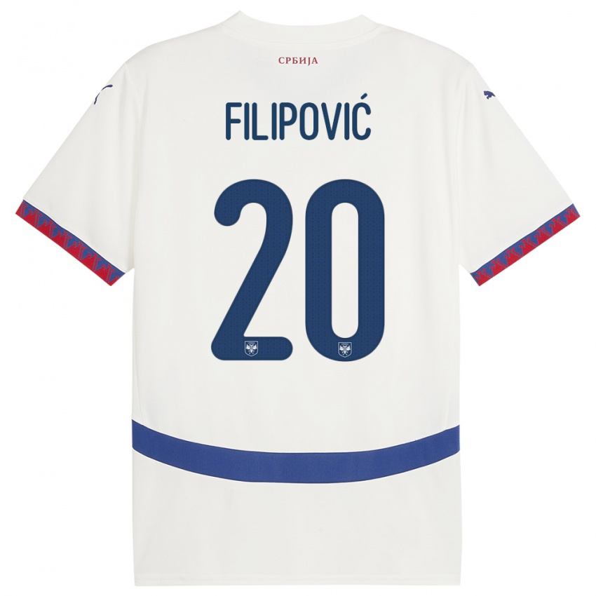 Damen Serbien Tijana Filipovic #20 Weiß Auswärtstrikot Trikot 24-26 T-Shirt