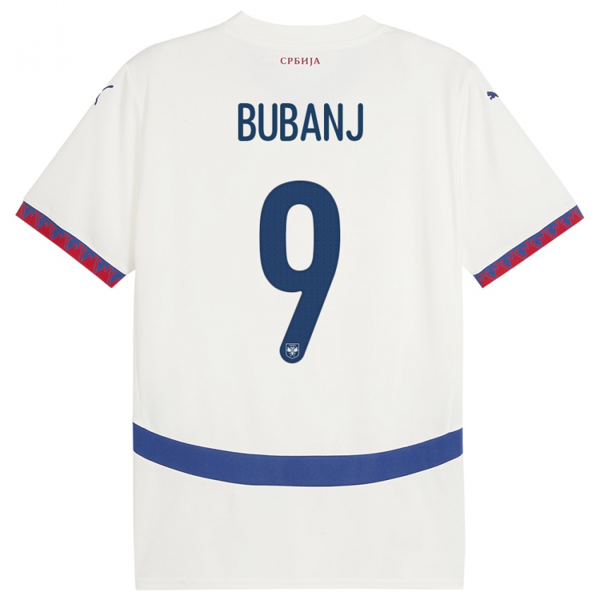 Damen Serbien Mateja Bubanj #9 Weiß Auswärtstrikot Trikot 24-26 T-Shirt