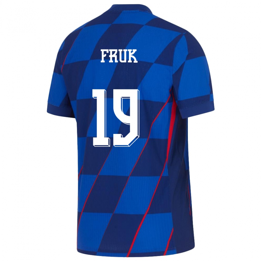 Damen Kroatien Toni Fruk #19 Blau Auswärtstrikot Trikot 24-26 T-Shirt