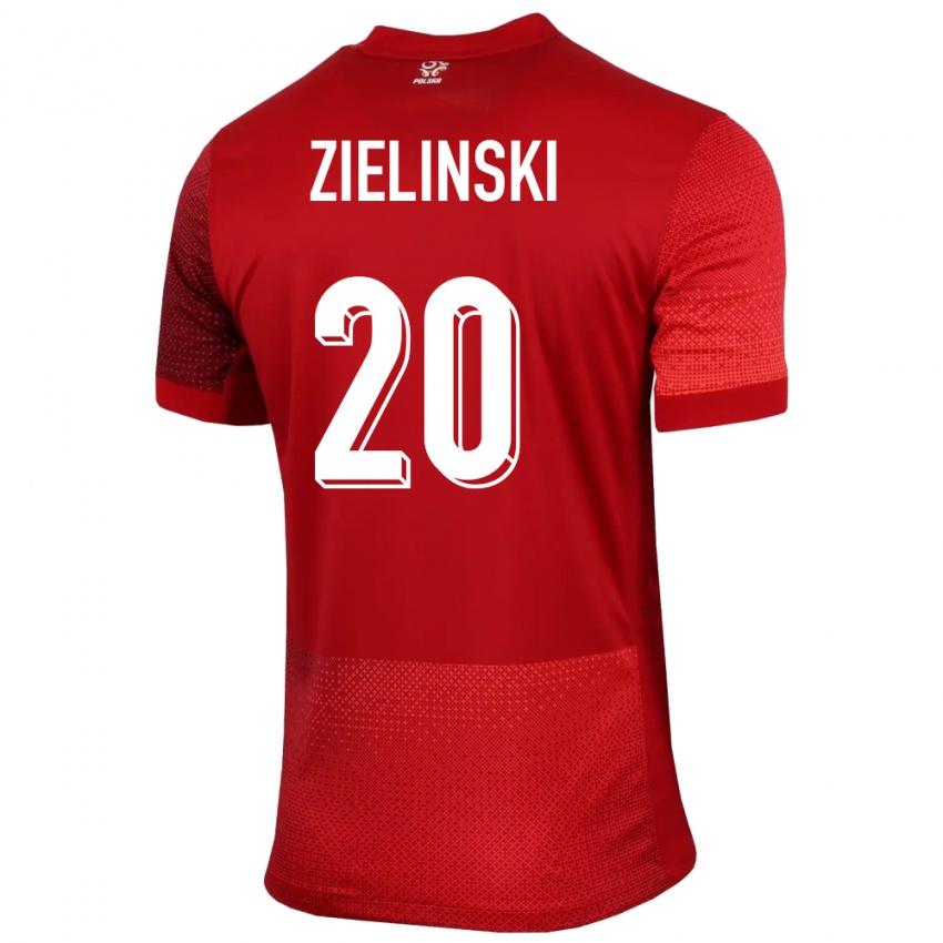 Damen Polen Piotr Zielinski #20 Rot Auswärtstrikot Trikot 24-26 T-Shirt