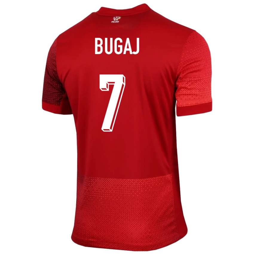 Damen Polen Dawid Bugaj #7 Rot Auswärtstrikot Trikot 24-26 T-Shirt