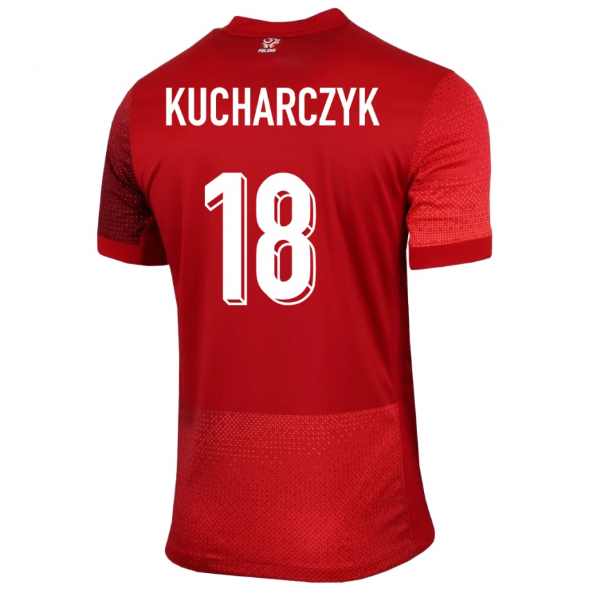 Damen Polen Filip Kucharczyk #18 Rot Auswärtstrikot Trikot 24-26 T-Shirt