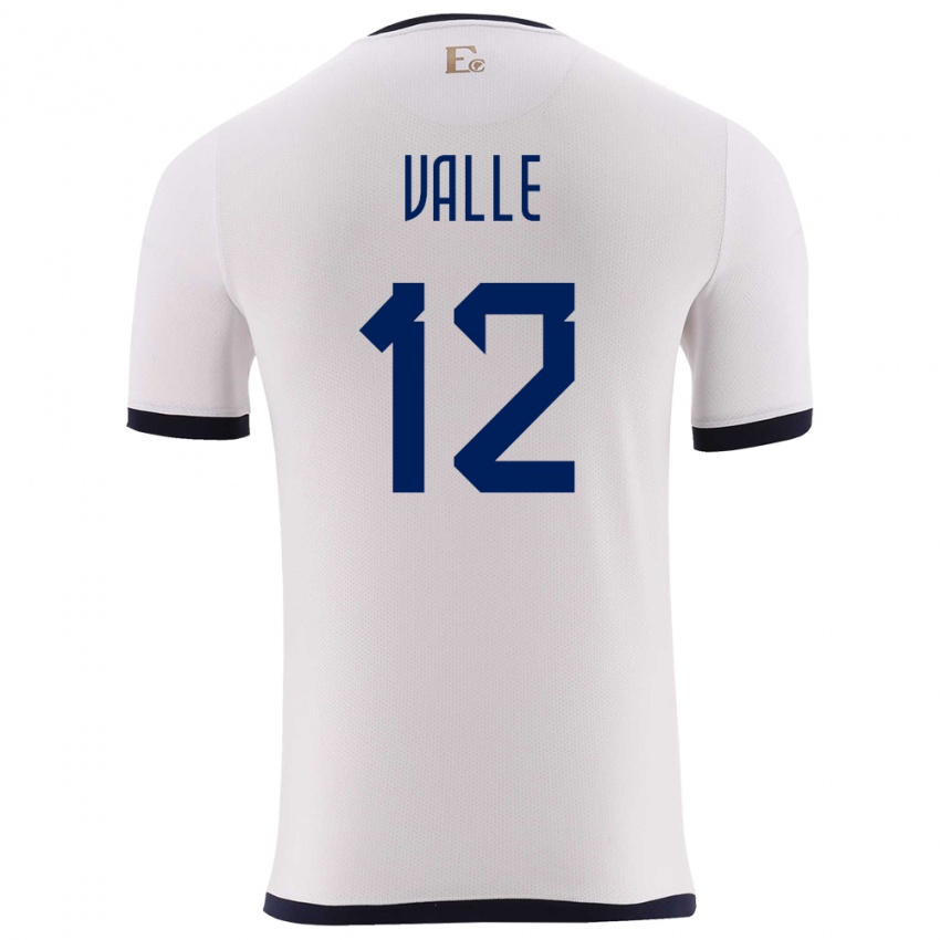 Damen Ecuador Gonzalo Valle #12 Weiß Auswärtstrikot Trikot 24-26 T-Shirt