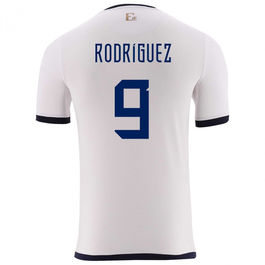 Damen Ecuador Ingrid Rodriguez #9 Weiß Auswärtstrikot Trikot 24-26 T-Shirt