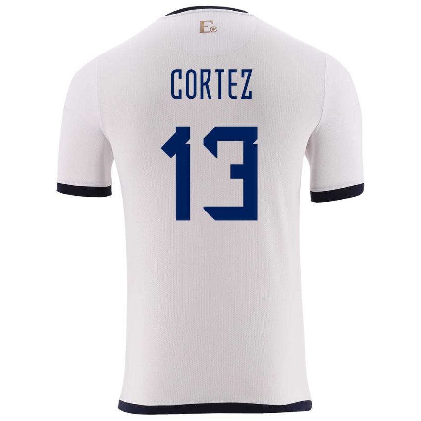Damen Ecuador Steven Cortez #13 Weiß Auswärtstrikot Trikot 24-26 T-Shirt