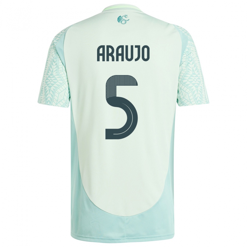 Damen Mexiko Julian Araujo #5 Leinengrün Auswärtstrikot Trikot 24-26 T-Shirt