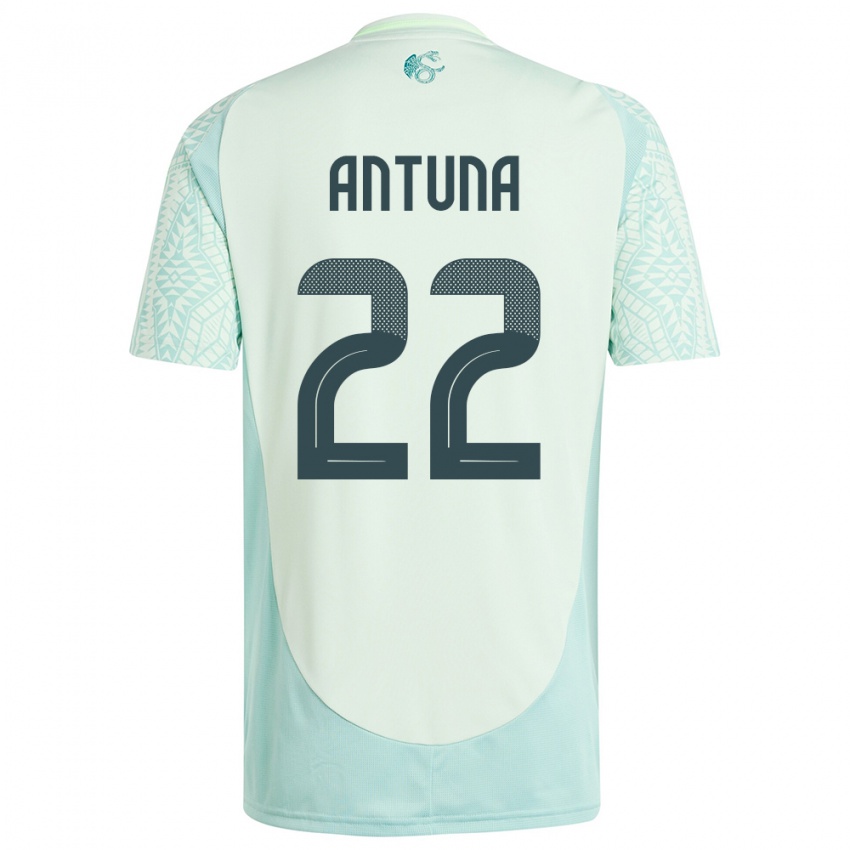 Damen Mexiko Uriel Antuna #22 Leinengrün Auswärtstrikot Trikot 24-26 T-Shirt