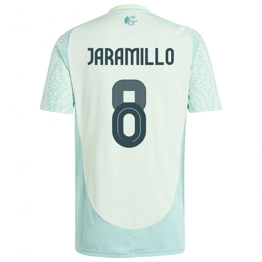 Damen Mexiko Carolina Jaramillo #8 Leinengrün Auswärtstrikot Trikot 24-26 T-Shirt