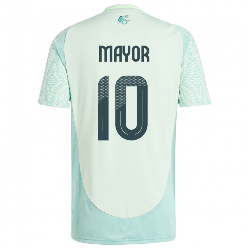 Damen Mexiko Stephany Mayor #10 Leinengrün Auswärtstrikot Trikot 24-26 T-Shirt