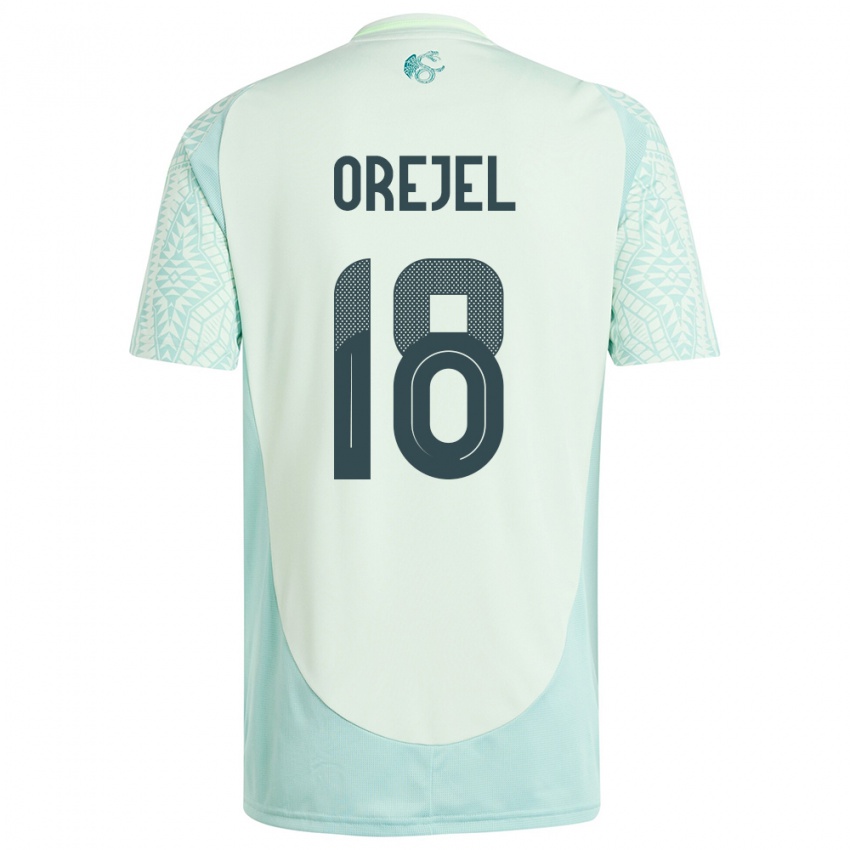 Damen Mexiko Jocelyn Orejel #18 Leinengrün Auswärtstrikot Trikot 24-26 T-Shirt