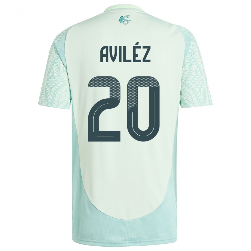 Damen Mexiko Aylin Avilez #20 Leinengrün Auswärtstrikot Trikot 24-26 T-Shirt