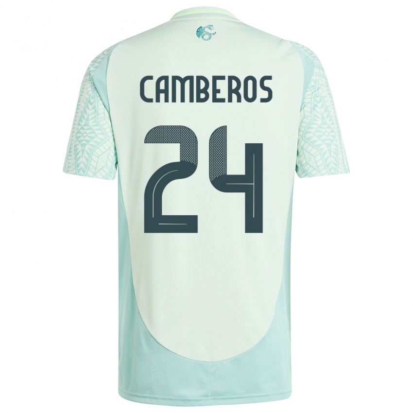 Damen Mexiko Scarlett Camberos #24 Leinengrün Auswärtstrikot Trikot 24-26 T-Shirt