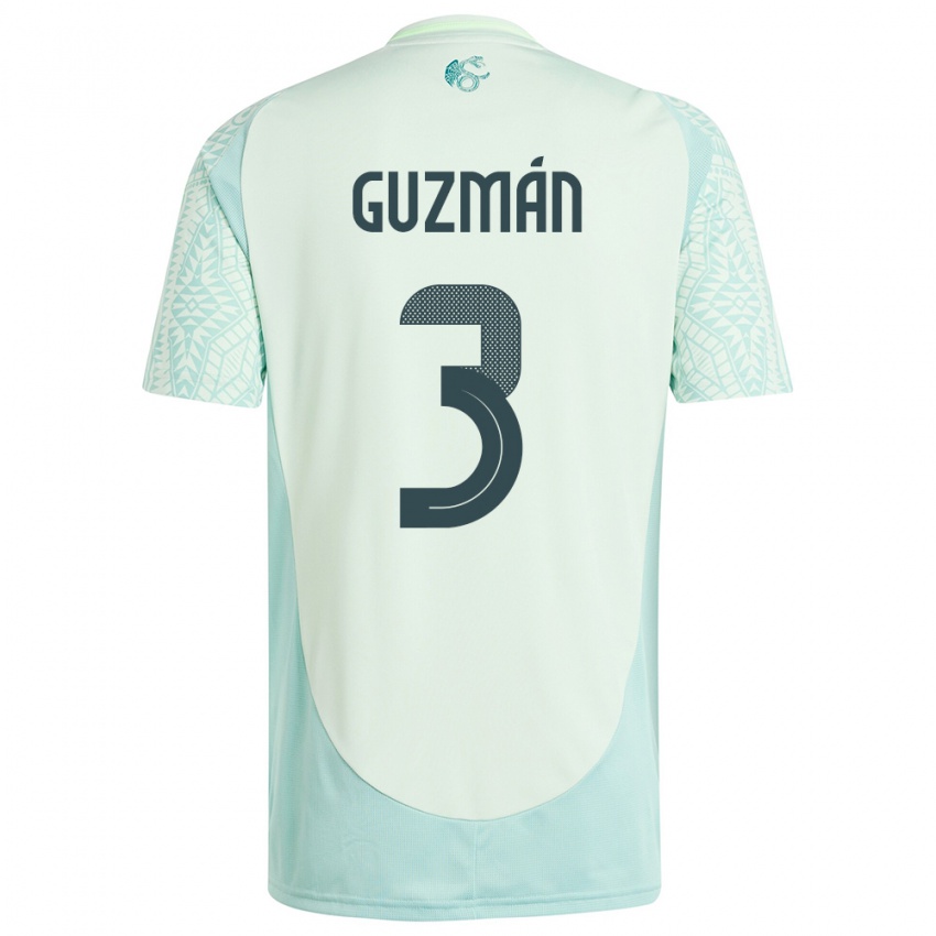 Damen Mexiko Victor Guzman #3 Leinengrün Auswärtstrikot Trikot 24-26 T-Shirt
