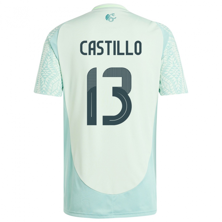 Damen Mexiko Jose Castillo #13 Leinengrün Auswärtstrikot Trikot 24-26 T-Shirt