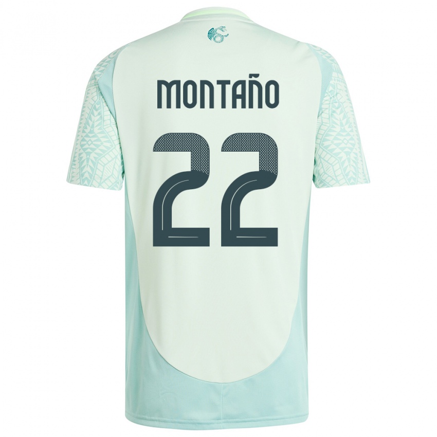 Damen Mexiko Andres Montano #22 Leinengrün Auswärtstrikot Trikot 24-26 T-Shirt