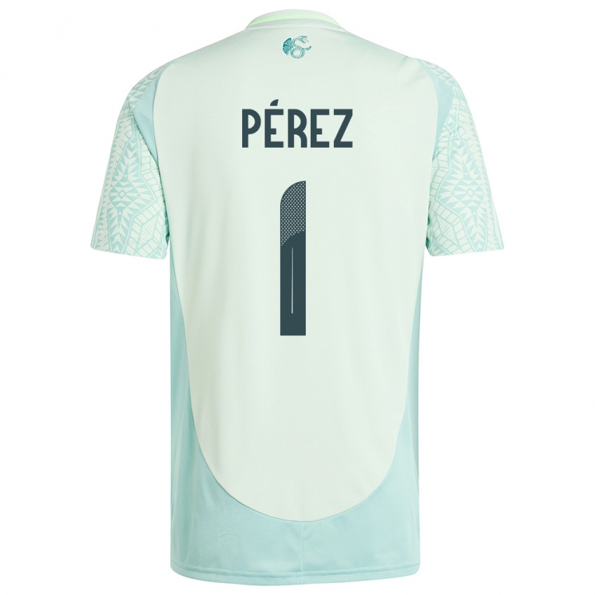 Damen Mexiko Emiliano Perez #1 Leinengrün Auswärtstrikot Trikot 24-26 T-Shirt