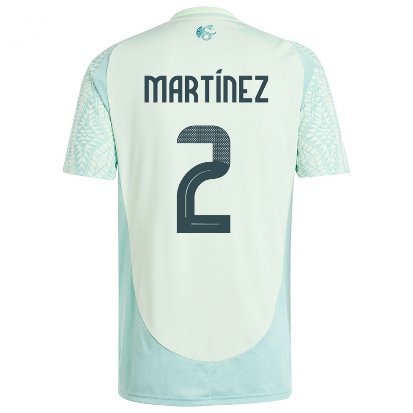 Damen Mexiko Emilio Martinez #2 Leinengrün Auswärtstrikot Trikot 24-26 T-Shirt