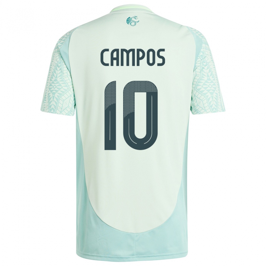 Damen Mexiko Karel Campos #10 Leinengrün Auswärtstrikot Trikot 24-26 T-Shirt