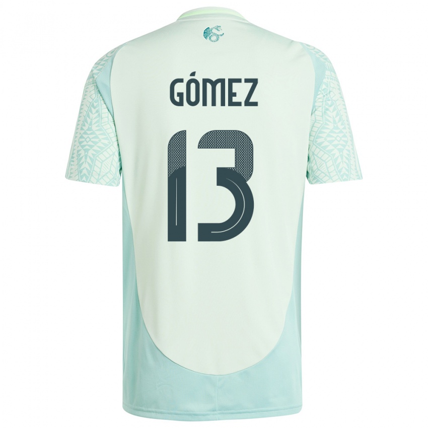 Damen Mexiko Diego Gomez #13 Leinengrün Auswärtstrikot Trikot 24-26 T-Shirt