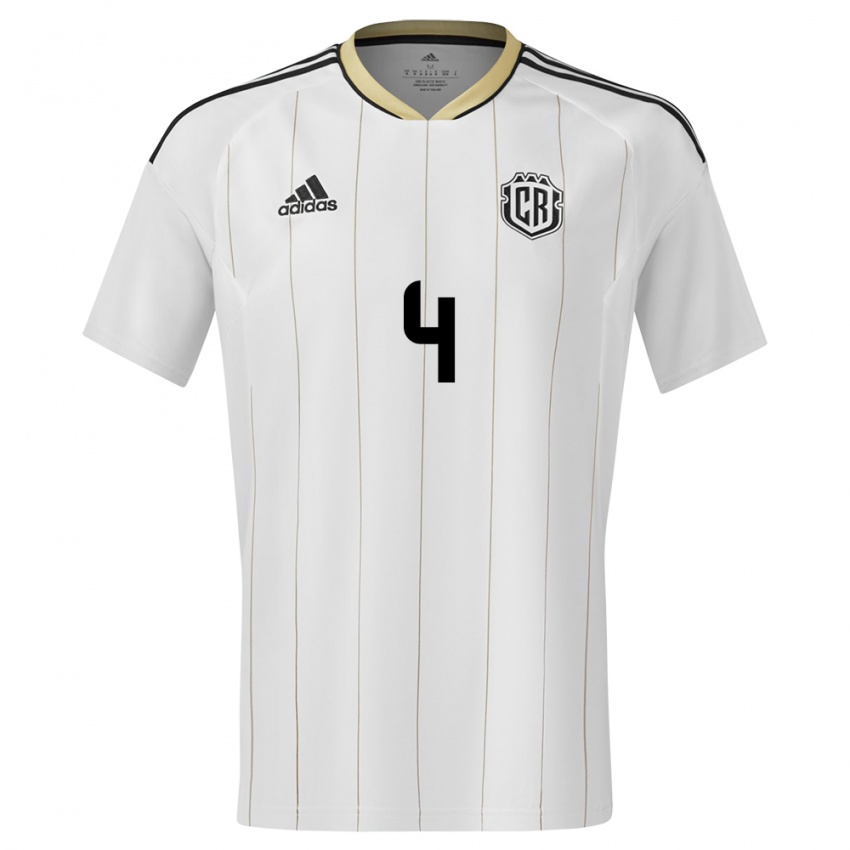 Damen Costa Rica Mariana Benavides #4 Weiß Auswärtstrikot Trikot 24-26 T-Shirt