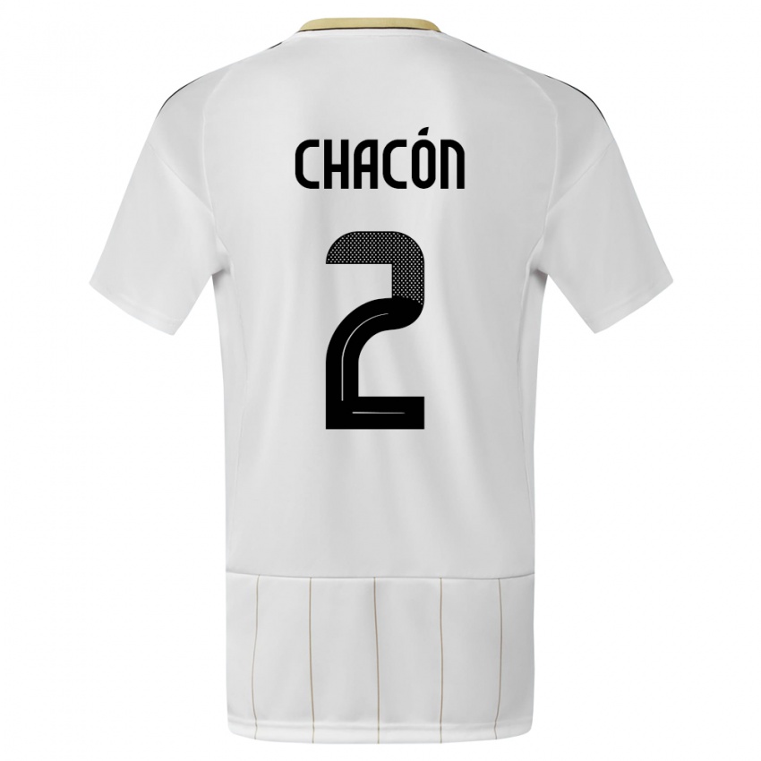 Damen Costa Rica Daniel Chacon #2 Weiß Auswärtstrikot Trikot 24-26 T-Shirt