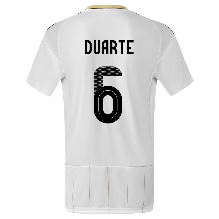 Damen Costa Rica Oscar Duarte #6 Weiß Auswärtstrikot Trikot 24-26 T-Shirt