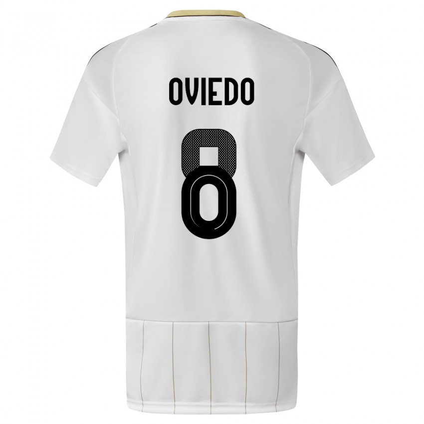 Damen Costa Rica Bryan Oviedo #8 Weiß Auswärtstrikot Trikot 24-26 T-Shirt