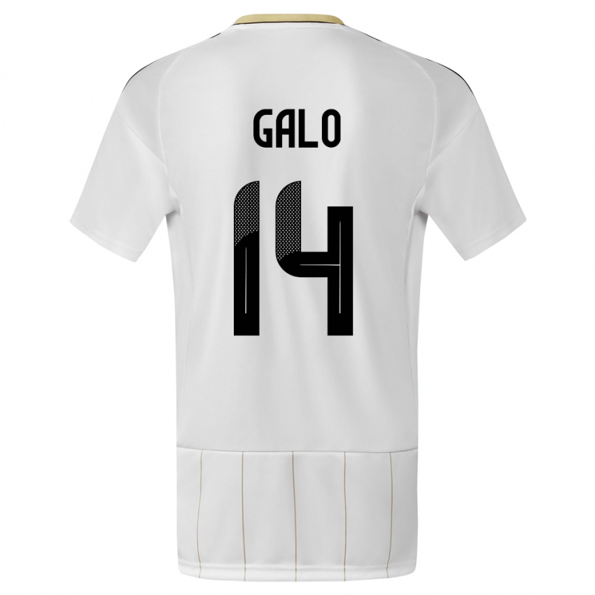 Damen Costa Rica Orlando Galo #14 Weiß Auswärtstrikot Trikot 24-26 T-Shirt