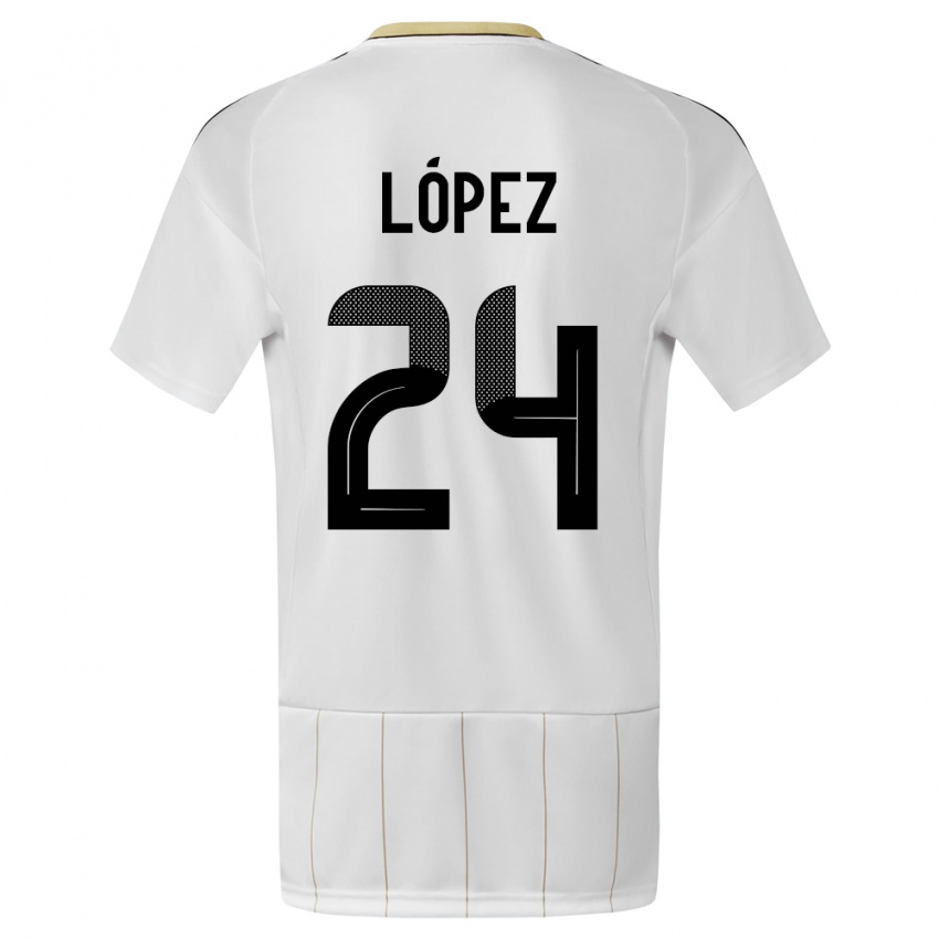 Damen Costa Rica Douglas Lopez #24 Weiß Auswärtstrikot Trikot 24-26 T-Shirt