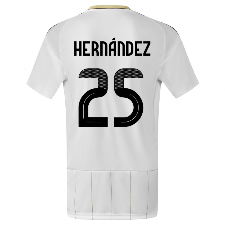 Damen Costa Rica Anthony Hernandez #25 Weiß Auswärtstrikot Trikot 24-26 T-Shirt