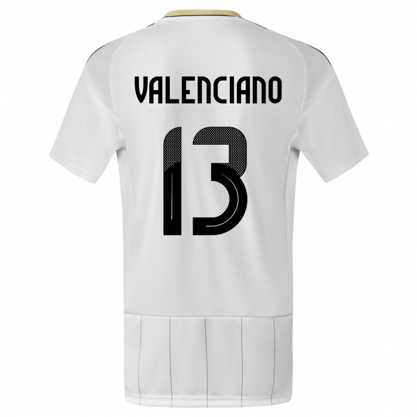 Damen Costa Rica Emilie Valenciano #13 Weiß Auswärtstrikot Trikot 24-26 T-Shirt