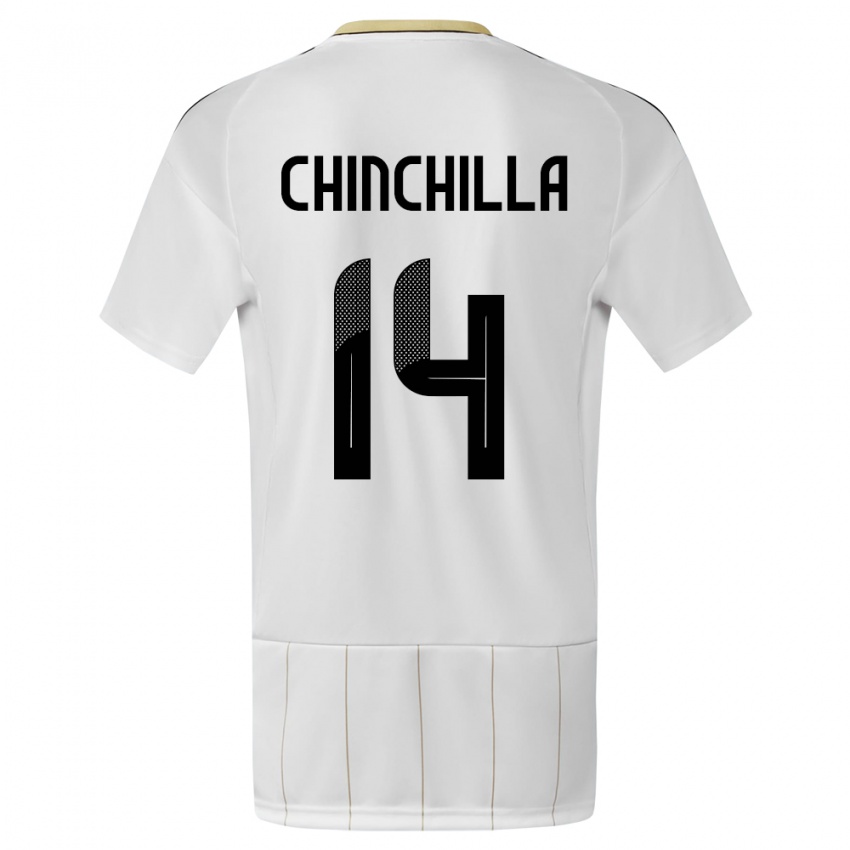 Damen Costa Rica Priscila Chinchilla #14 Weiß Auswärtstrikot Trikot 24-26 T-Shirt