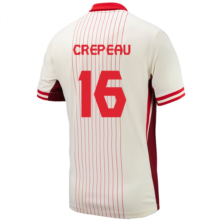 Damen Kanada Maxime Crepeau #16 Weiß Auswärtstrikot Trikot 24-26 T-Shirt