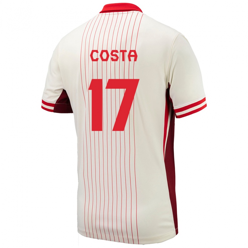 Damen Kanada Jesse Costa #17 Weiß Auswärtstrikot Trikot 24-26 T-Shirt