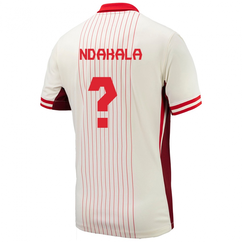 Damen Kanada Joshue Ndakala #0 Weiß Auswärtstrikot Trikot 24-26 T-Shirt