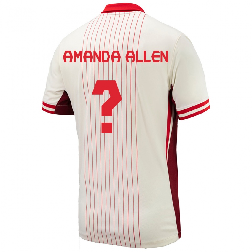 Damen Kanada Amanda Allen #0 Weiß Auswärtstrikot Trikot 24-26 T-Shirt