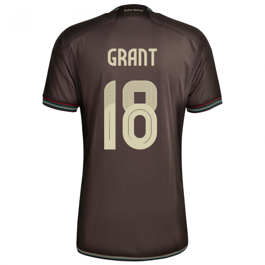Damen Jamaika George Grant #18 Nachtbraun Auswärtstrikot Trikot 24-26 T-Shirt