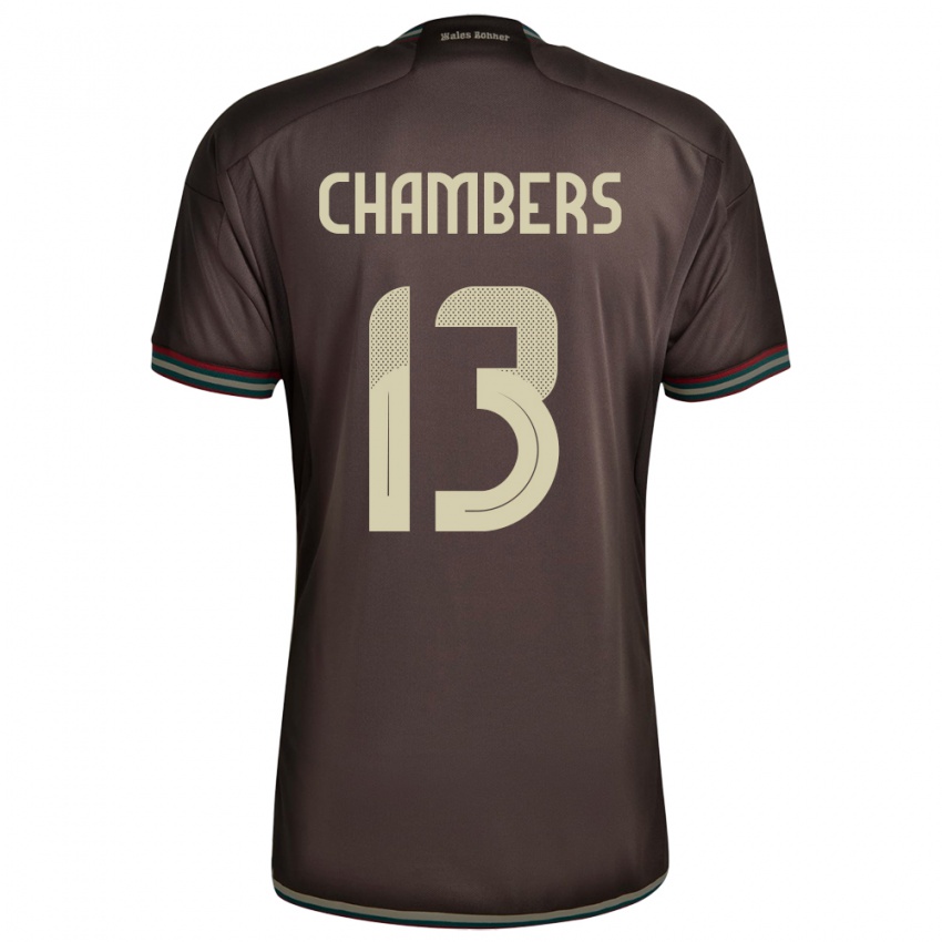 Damen Jamaika Chris-Ann Chambers #13 Nachtbraun Auswärtstrikot Trikot 24-26 T-Shirt