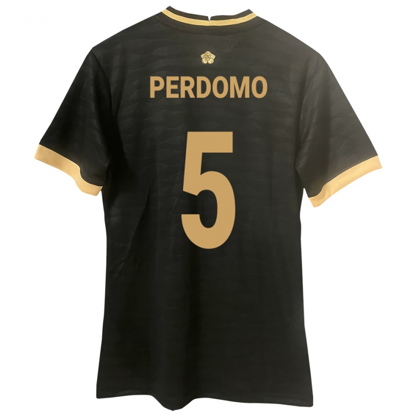 Damen Panama Reyniel Perdomo #5 Schwarz Auswärtstrikot Trikot 24-26 T-Shirt