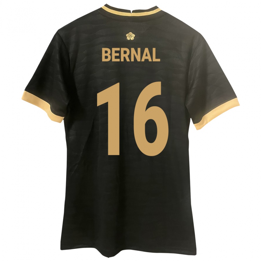 Damen Panama José Bernal #16 Schwarz Auswärtstrikot Trikot 24-26 T-Shirt