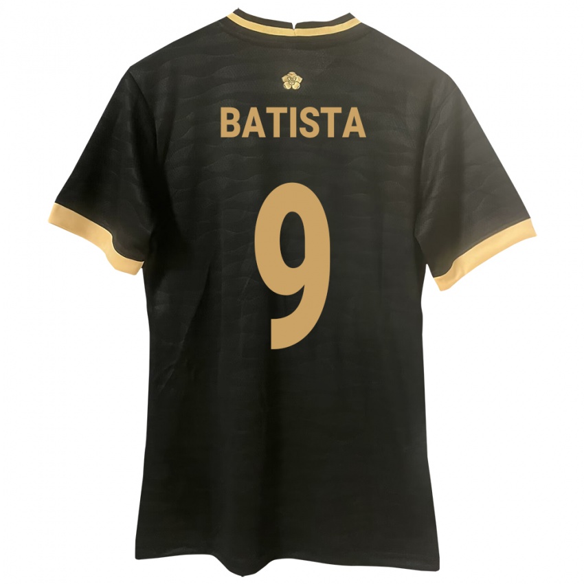 Damen Panama Yanixa Batista #9 Schwarz Auswärtstrikot Trikot 24-26 T-Shirt