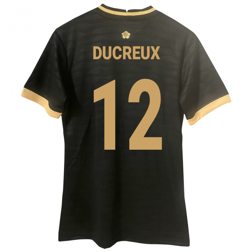 Damen Panama Nadia Ducreux #12 Schwarz Auswärtstrikot Trikot 24-26 T-Shirt