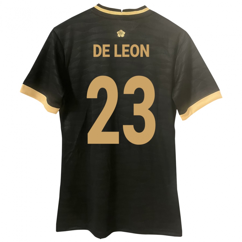 Damen Panama Yerenis De León #23 Schwarz Auswärtstrikot Trikot 24-26 T-Shirt