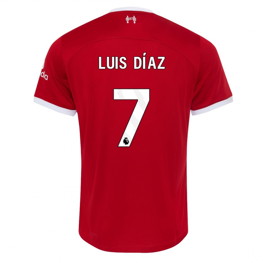 Kinder Luis Diaz #7 Rot Heimtrikot Trikot 2023/24 T-Shirt